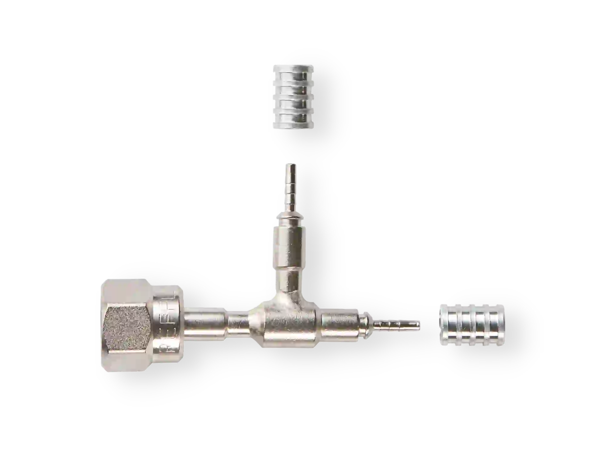 201644 | REFFLEX DN-2.0 T-connector 2x hose x 1/4" flare side 201644 | REFFLEX DN-2.0 T-connector 2x hose x 1/4" flare side